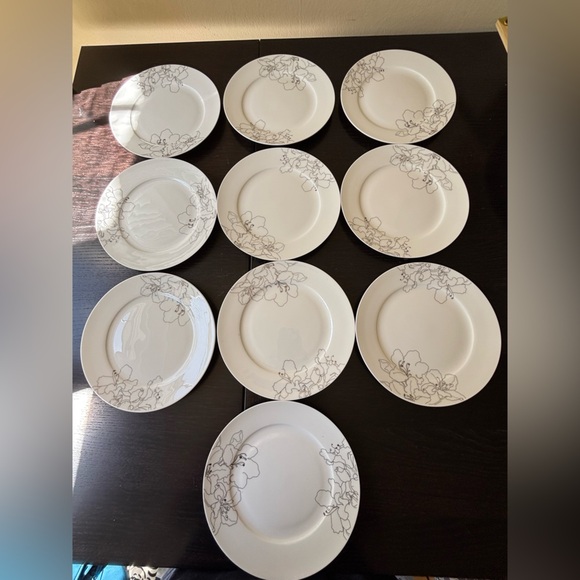 Circa fine bone China serving dessert or salad plates set of 10 - Picture 2 of 7